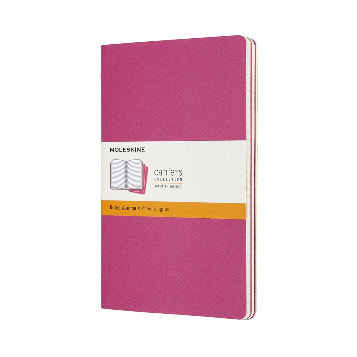 Moleskine Cahier-Tagebücher – groß – liniert – rosa – 3er-Set
