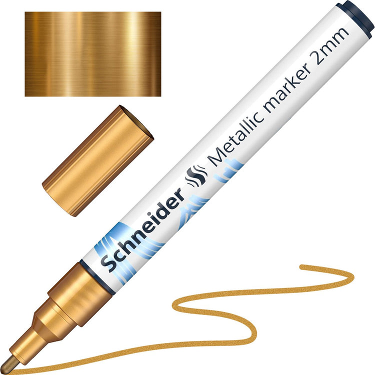 Schneider Schreibgeräte Schneider Metallic Marker – Paint-it 011 – 2 mm – Gold Metallic – S-ML01101066