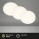 Briloner gima - 3er-Set LED-Einbaustrahler - 7988036 - Nachtlichtfunktion - separat schaltbare Flächen und Ringe - Memory-Funktion - warmweißes Licht - ø9,3 x 3 cm - Weiß