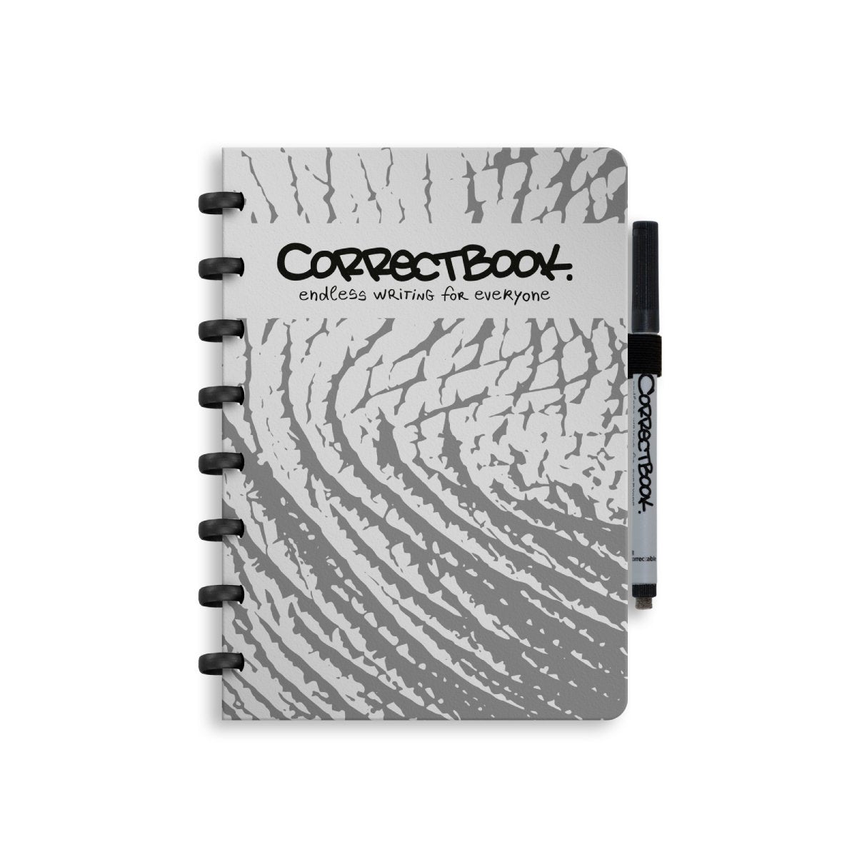 Correctbook A5 löschbares Notizbuch – Clever Elephant – liniert – wiederverwendbares Notizbuch – inklusive Stiftwischtuch – kann mit zusätzlichen Seiten ergänzt werden