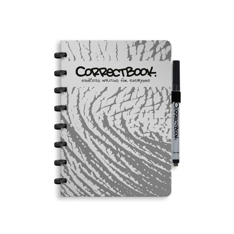 Correctbook A5 löschbares Notizbuch – Clever Elephant – liniert – wiederverwendbares Notizbuch – inklusive Stiftwischtuch – kann mit zusätzlichen Seiten ergänzt werden