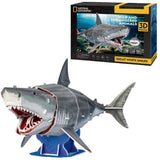 Kubikfun 3D -Puzzle National Geographic Witte Hai - afbeelding 1