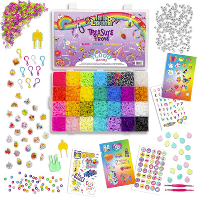 Bandai – Schatzkammer des Regenbogenwebstuhls – Kreativset für elastische Armbänder zum Selbermachen – Box mit 11.000 elastischen Bändern, Aufbewahrungsbox für Zubehör – kreatives Hobby-Geschenk – Spielzeug für Kinder ab 7 Jahren – CD0141