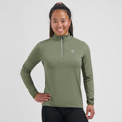 Rogelli Core Laufshirt Damen – lange Ärmel – Grün – XS