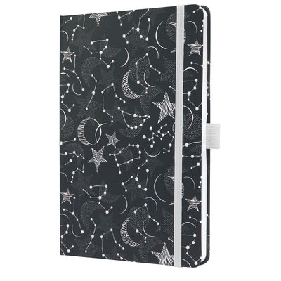 Sigel-Notizbuch – Jolie – A5 – Hardcover – 174 Seiten – Linie – 80-Gramm-Papier – Cosmic Fantasy Black – Si-JN349