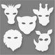 Creativ Company Dschungelmasken, H: 22,5-25 cm, b: 20,5-22,5 cm, 230 g, weiß, 16 Stück 1 Box