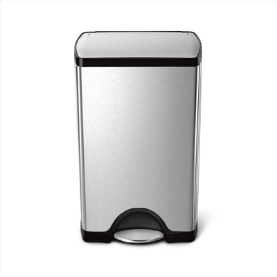 Simplehuman klassischer rechteckiger Treteimer – 38 Liter – gebürsteter Edelstahl