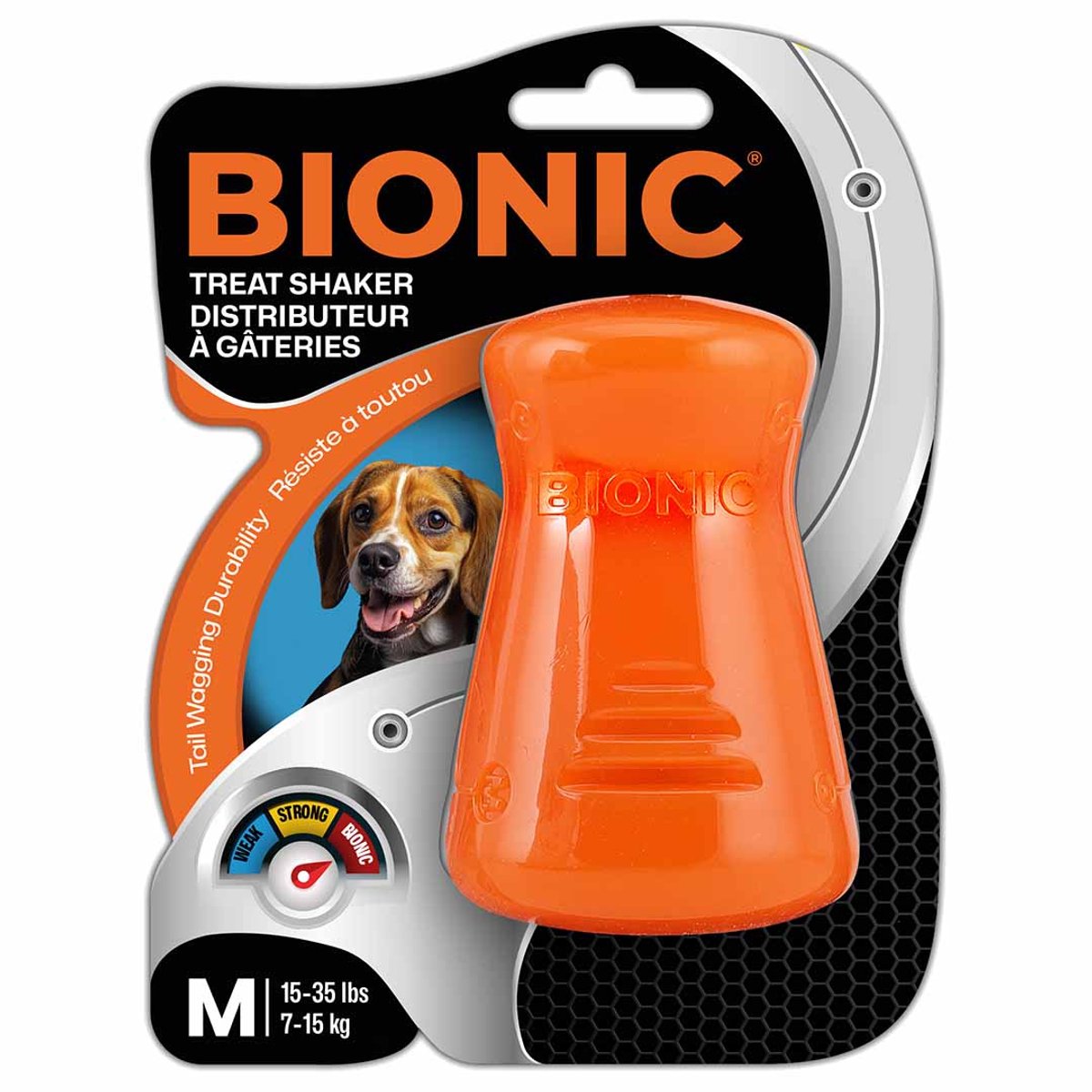 Bionischer Futterspielzeug-Leckerli-Shaker, 6 x 6 x 8,5 cm, orange