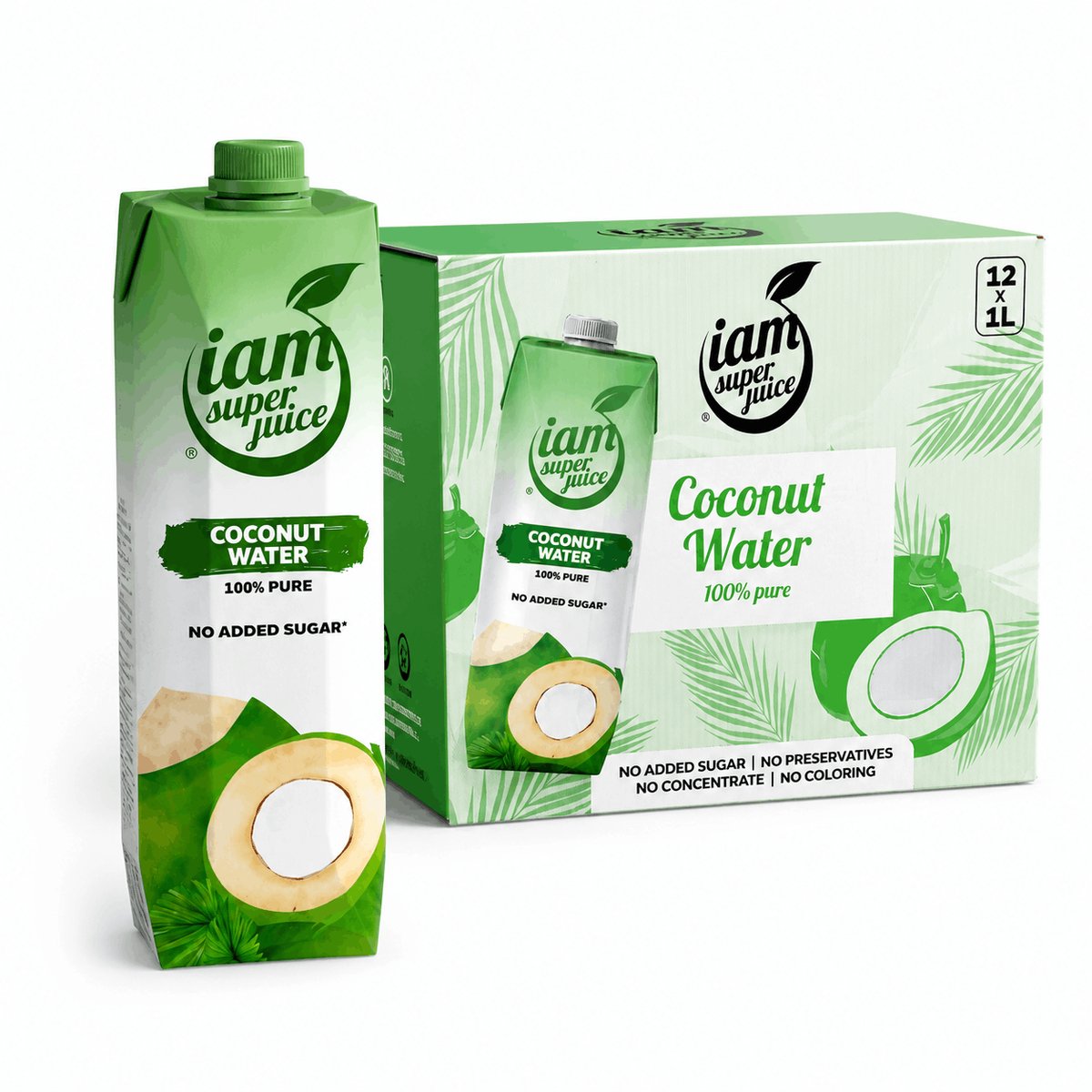 Ich bin superjuice Kokoswasser – 12 x 1l – Vorteilspack
