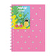 A5-Notizbuch aus Silikon in QC-Farbe, neonpink, liniert, mit Stecknadeln
