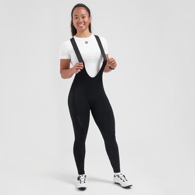 Rogelli Essential lange Radhose Damen – Sitzpolster und Hosenträger – Schwarz – L