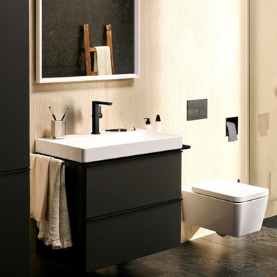 Hansgrohe tecturis e – Waschtischarmatur – Einhebelbedienung – Kaltstart energiesparend – mit Ablassschraube – Größe 210 mm – schwenkbarer Auslauf – gebürstete Bronze