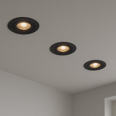 Smarte LED-Einbaustrahler Calex – 3 Stück – verbindbar – smarte Beleuchtung – dimmbar – warmweißes Licht – Schwarz