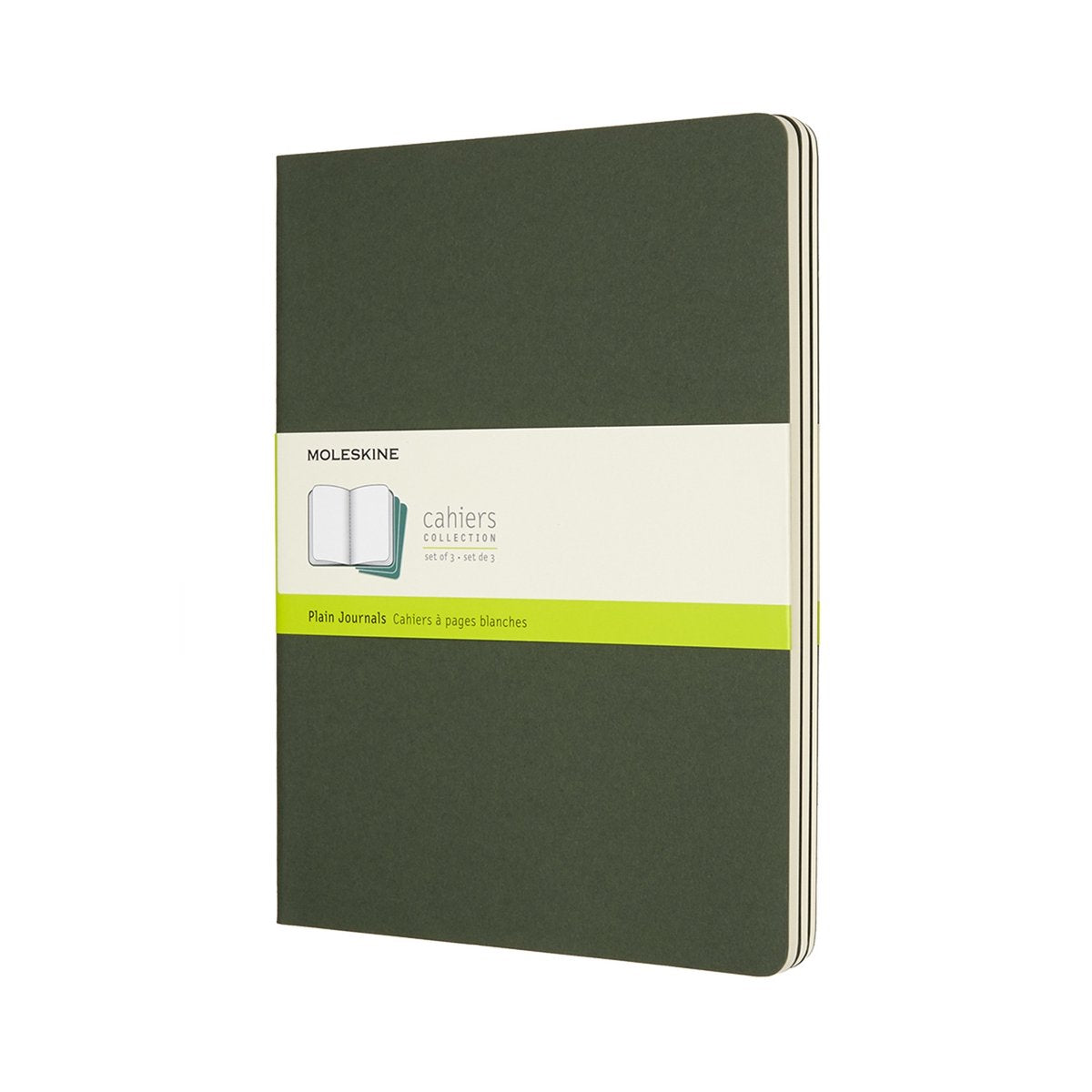 Moleskine Cahier-Tagebücher – extra groß – leer – grün – 3er-Set