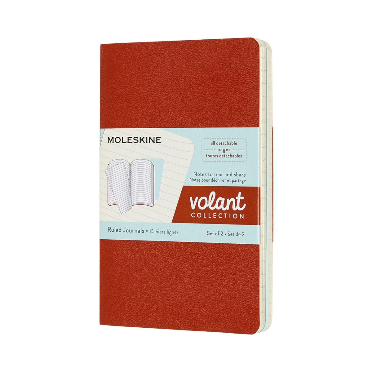 Moleskine Volant-Notizbücher – Tasche – liniert – Orange-Blau