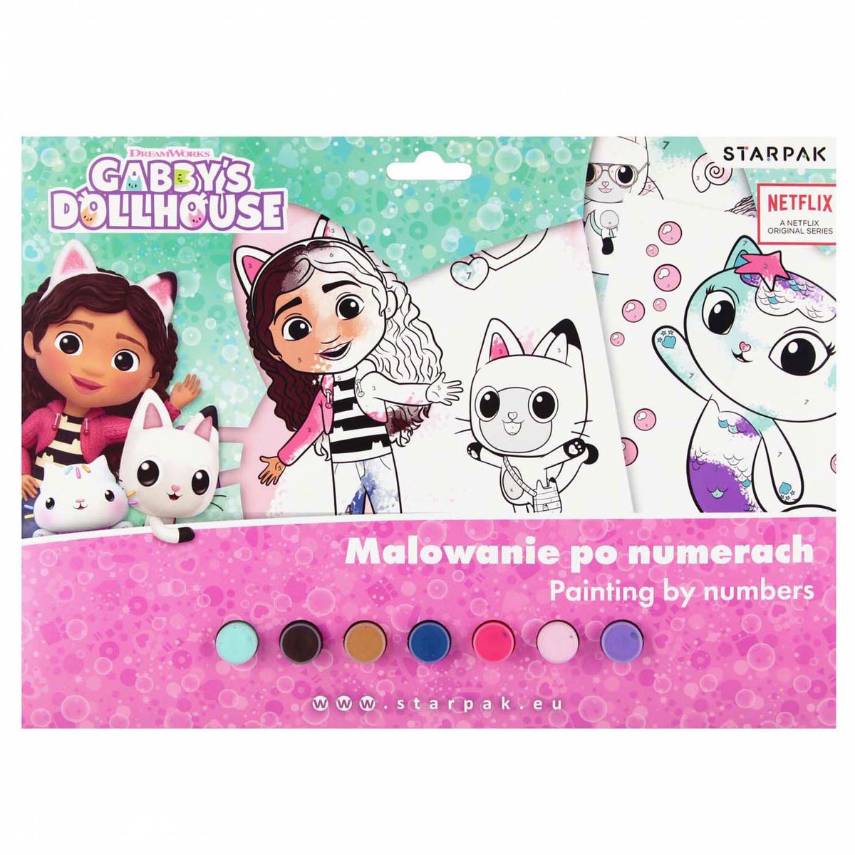Gabbys Puppenhaus – Malen nach Zahlen – inkl. 7 Farben Farbe und Pinsel
