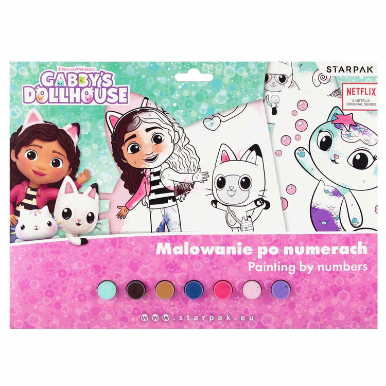 Gabbys Puppenhaus – Malen nach Zahlen – inkl. 7 Farben Farbe und Pinsel