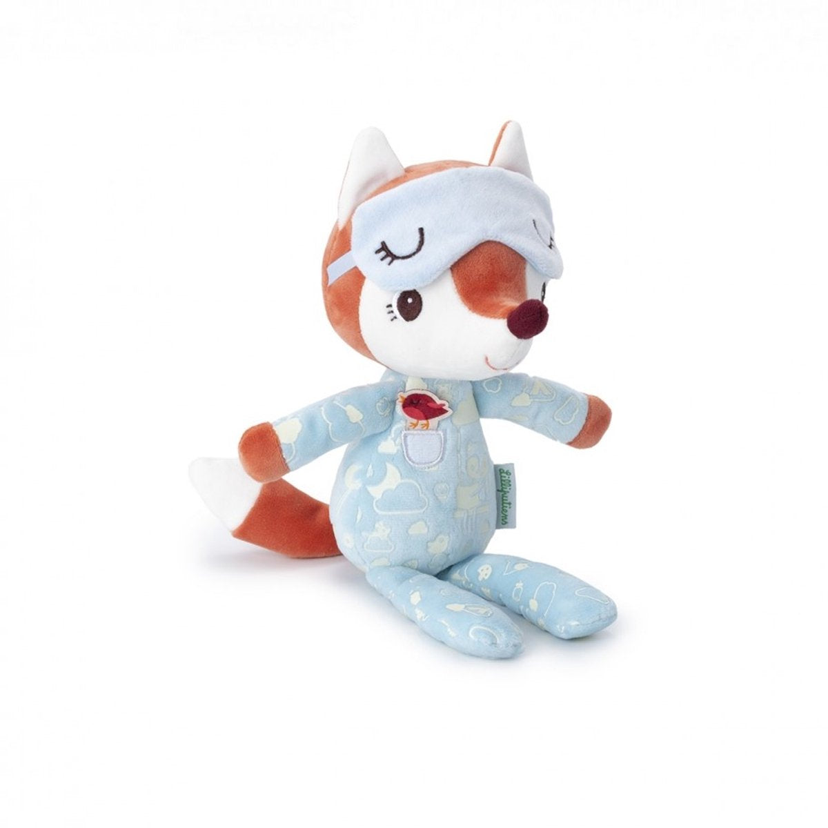 Lilliputiens - Sleeping Buddy Alice - Kuscheltier mit im Dunkeln leuchtender Schlafmaske und Pyjama - 30 cm - geeignet ab 6 Monaten