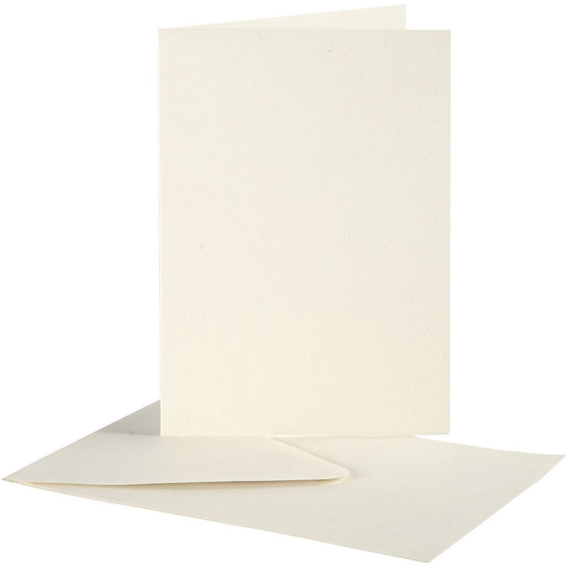 Creativ Firmenkarten-Umschläge, Kartengröße 10,5 x 15 cm, Umschlaggröße 11,5 x 16,5 cm, gebrochenes Weiß, 10er-Set 1 Box