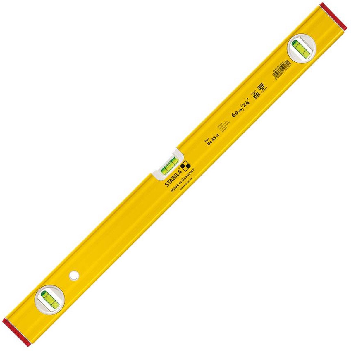Stabila Wasserwaage 80as-2 Block, 2v1h Libelle, 80 cm