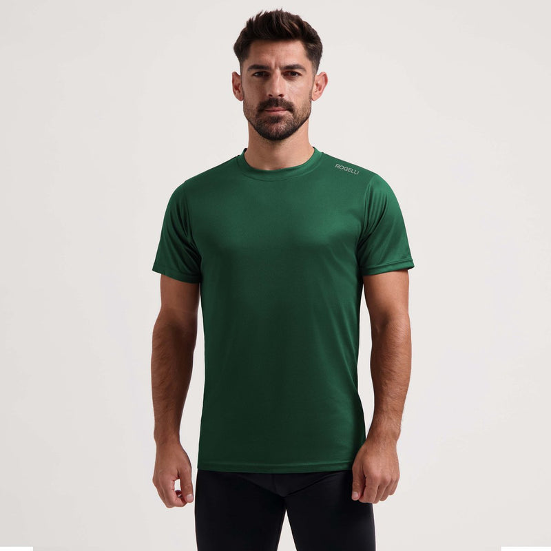 Rogelli Promo Laufshirt Herren – Kurzarm – Dunkelgrün – L