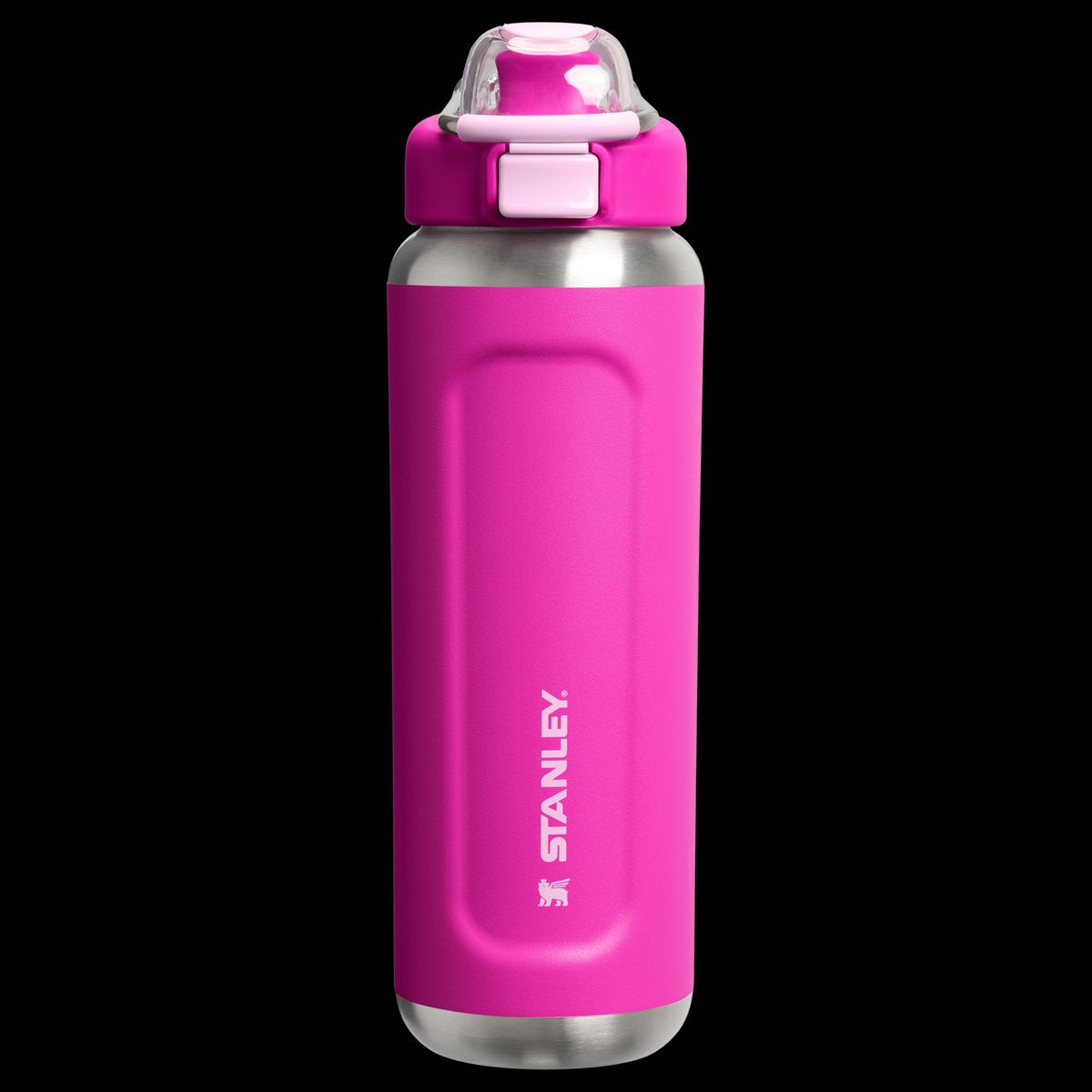 Stanley Twist Flip 2.0 Wasserflasche mit Drehverschluss mit Feder 0,47 l – 10 Stunden kalt – 2 Tage kalt mit Eis – Edelstahl-Trinkflasche – BPA-frei – auslaufsicher – spülmaschinenfest – Schwarz