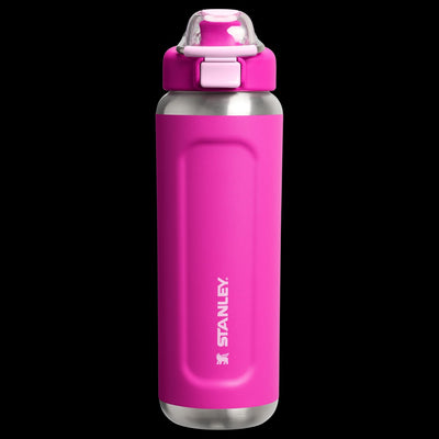 Stanley Twist Flip 2.0 Wasserflasche mit Drehverschluss mit Feder 0,47 l – 10 Stunden kalt – 2 Tage kalt mit Eis – Edelstahl-Trinkflasche – BPA-frei – auslaufsicher – spülmaschinenfest – Schwarz