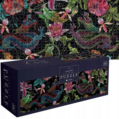 Geronimo Games Puzzle - 1000 Teile - Interdruk Panorama-Puzzle - Secret Garden Flowers -