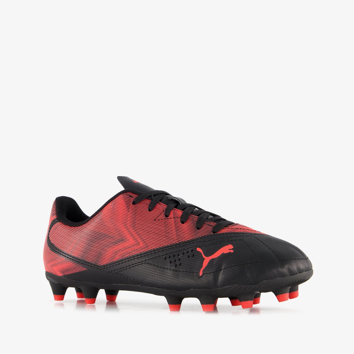 Puma Rapid FG AG Jr Unisex-Sportschuhe - Schwarz-Ultrarot