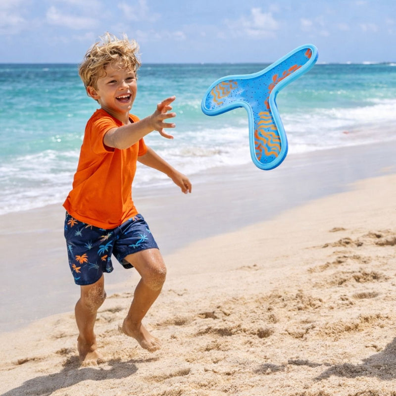 Eddy Toys Frisbee-Set 2-teilig – weiches Frisbee – leichte Wurfscheibe – Outdoor-Spielzeug Strand und Garten – blau