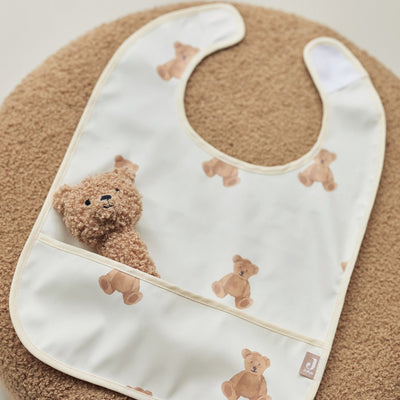 Jollein - Lätzchen wasserdicht (Teddybär) - Polyester - Polyurethan - Babylätzchen - 2 Stück - 40 cm