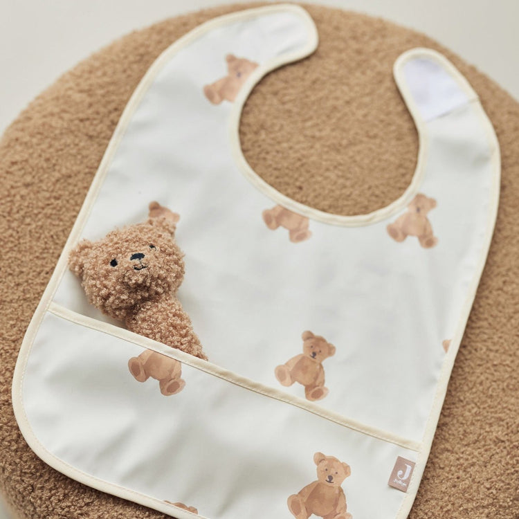 Jollein - Lätzchen wasserdicht (Teddybär) - Polyester - Polyurethan - Babylätzchen - 2 Stück - 40 cm