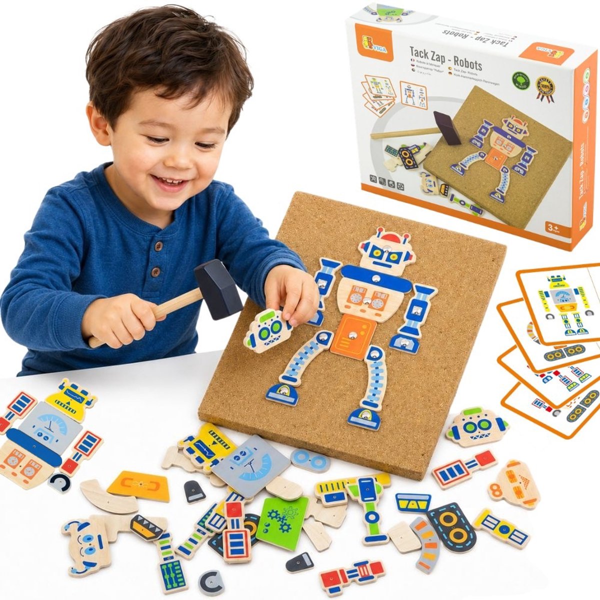Viga Hammermosaik-Set, Roboter, Größe 23x18 cm, 1 Stück