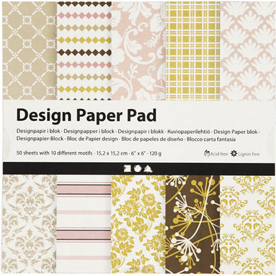 Creativ Company Design Paper Block Green Pink, 50 Blätter