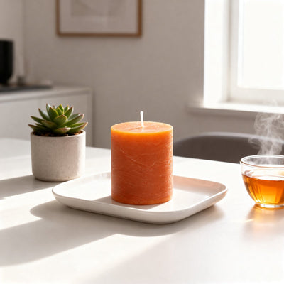 Arti casa Stumpenkerze ø7 x 8 cm – 30 Brennstunden – Orange