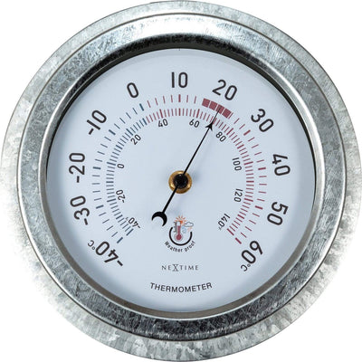 Nexttime Lilie – Thermometer – 22 cm – Metall – verzinktes Silber – wetterfest