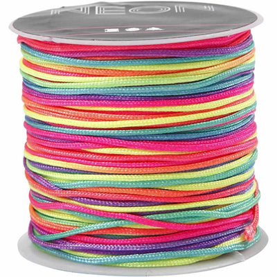 Creativ Company Makrameeschnur, Stärke 1 mm, Neonfarben, 28 m 1 Rolle