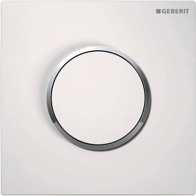 Geberit Typ 10 UR PN - Urinal-Bedienfeld - pneumatisch - runder Knopf - weiß glänzend chrom - 116.015.kj.1