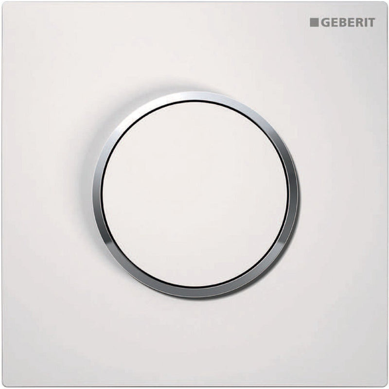 Geberit Typ 10 UR PN - Urinal-Bedienfeld - pneumatisch - runder Knopf - weiß glänzend chrom - 116.015.kj.1