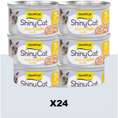 Gimcat 24 x 70 g – Shinycat-Filets in Gelee-Thunfisch + Käse