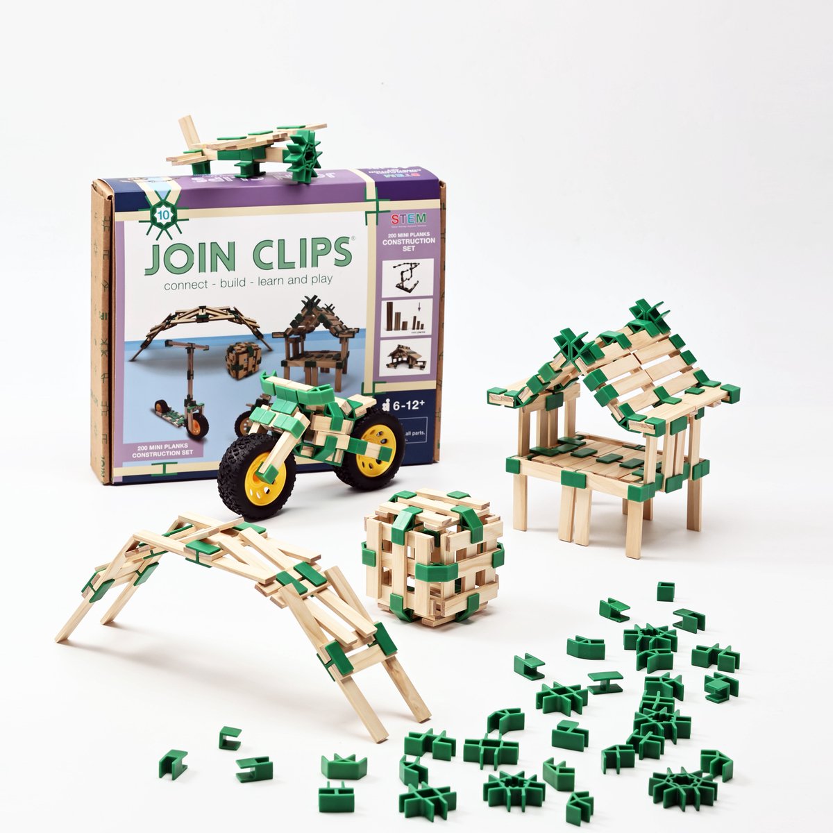 Verbindungsklammern-Bausatz, 200 Mini-Planken, Konstruktionsspielzeug.