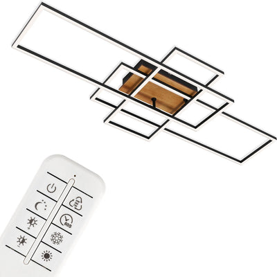 Briloner Gestell - LED-Deckenlampe - Deckenlampe mit Fernbedienung - dimmbar - CCT-Farbtemperatur - neigbar - schwarz - 104 x 42 x 10,5 cm