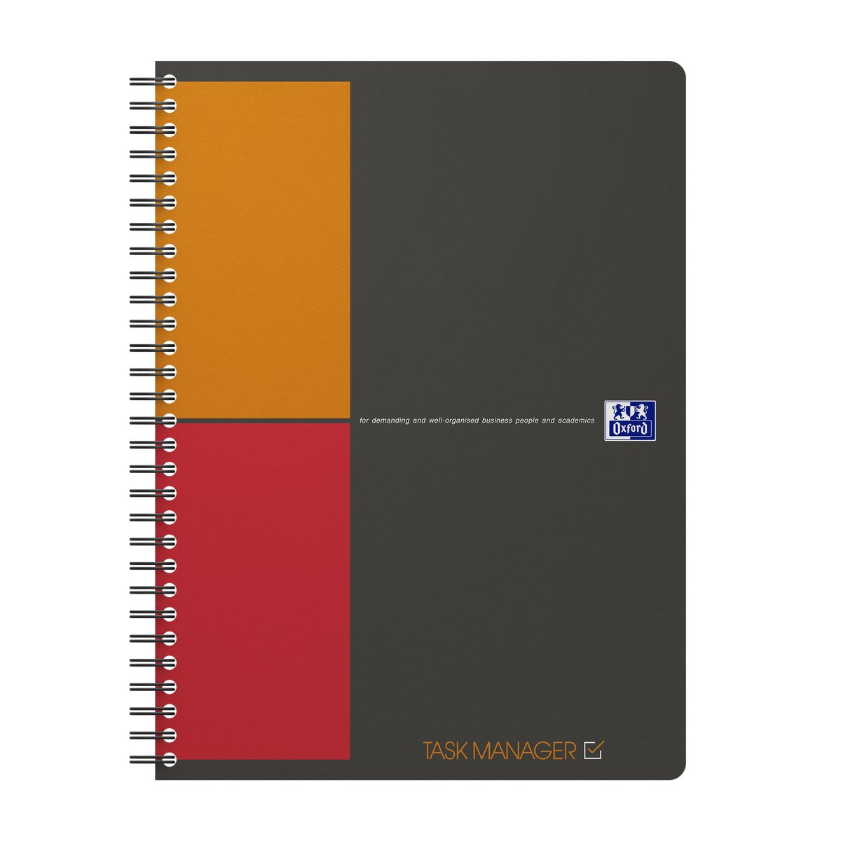 Oxford International Task Manager B5 80 Blatt flexibler Kunststoffeinband grau