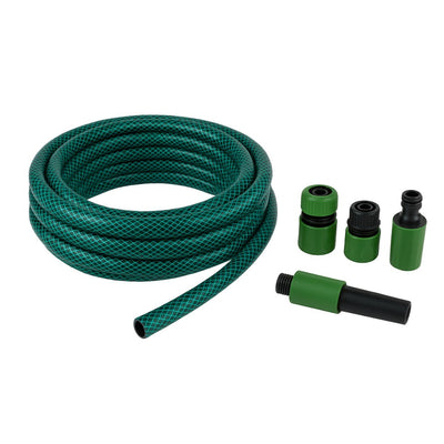 Kinzo Gartenschlauch-Set 30 Meter – Wasserschlauch 14 mm (1 2) max. 6bar - mit 3 Kupplungen und 1 Düse - geeignet für Gartensprinkler - grün