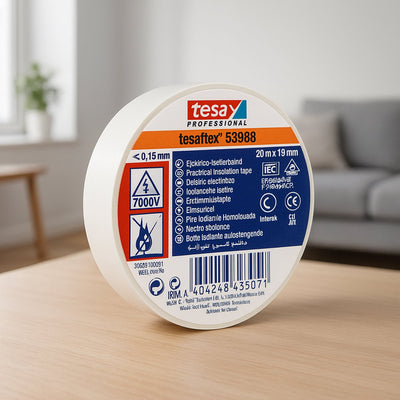Tesa Professional 1064501 – Tesa 53988 Elektronik-Isolierband 20 m 19 mm weiß | 10 Stück