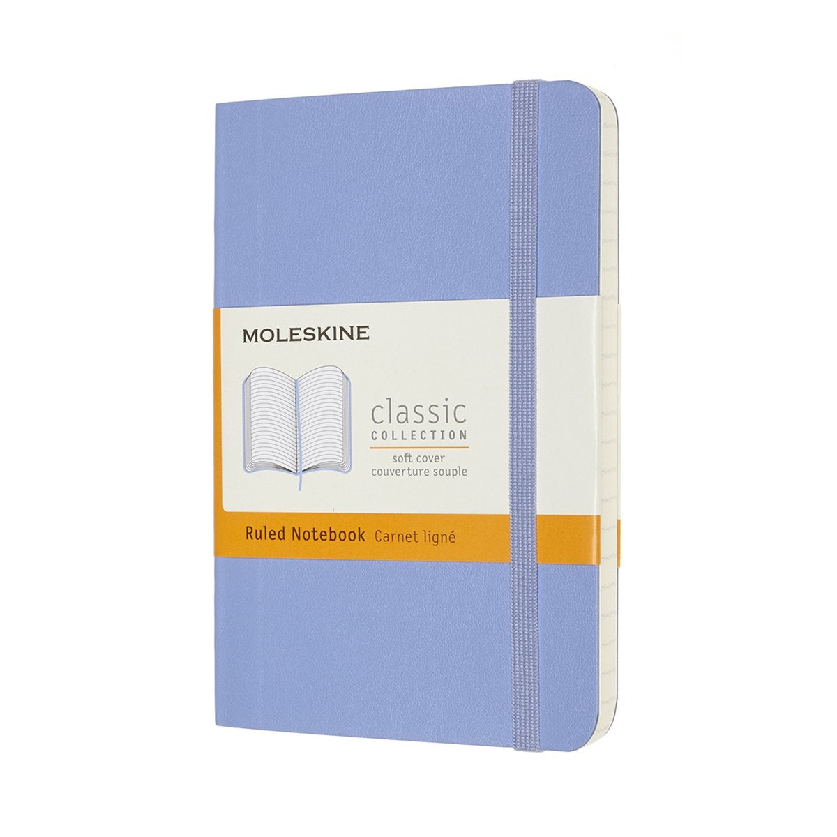 Klassisches Moleskine-Notizbuch – Tasche – Softcover – liniert – Hortensienblau