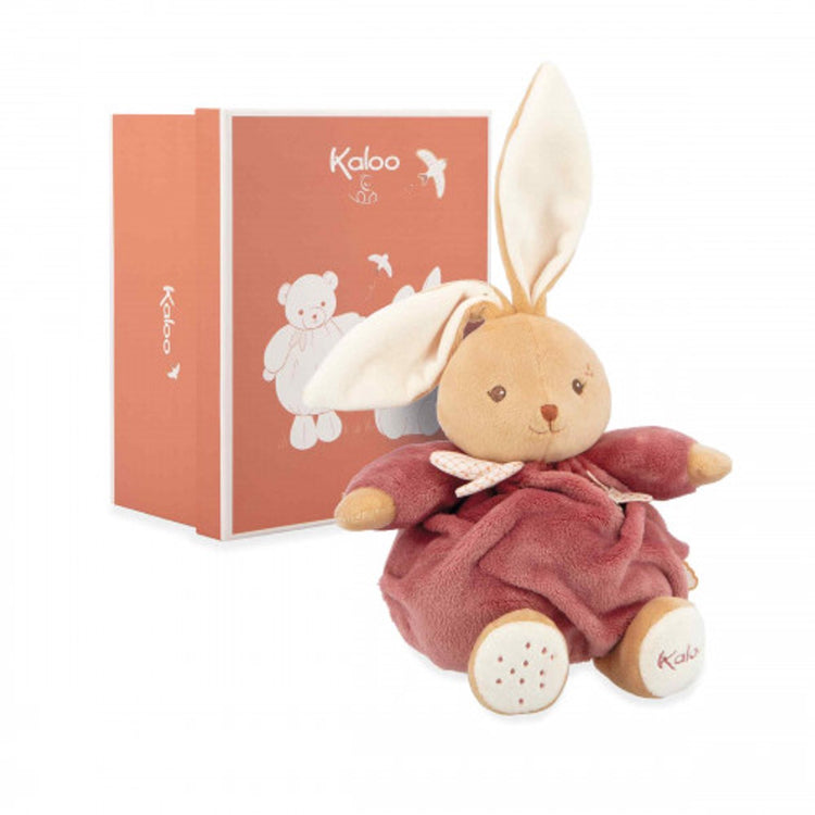 Kaloo Patapouf - Kuscheltier - Kaninchen - burgunderrote Farbe - 17 cm.