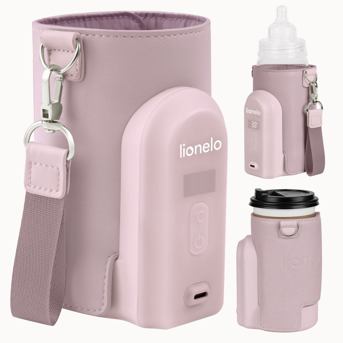 Lionelo thermup go evo Flaschenwärmer – mobil – 5 Temperaturstufen – USB-C-Aufladung – bis zu 9 Stunden Wärme – geeignet für Glas und Kunststoff
