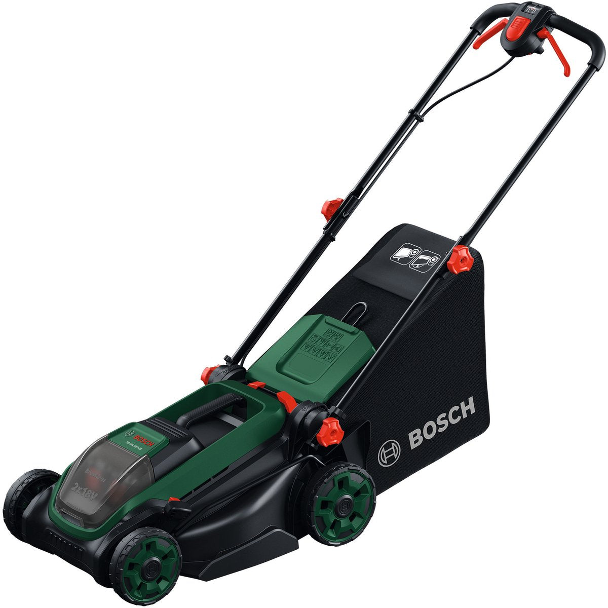 Bosch Rotak 18v2-38 – Rasenmäher – ohne Akku und Ladegerät – inklusive Mulchstecker