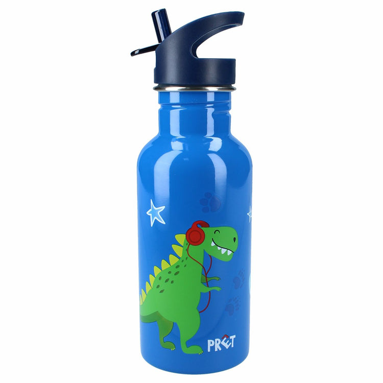 Vadobag prêt Dino Trinkflasche und Schulbecher – Hellblau – Edelstahl – 500 ml